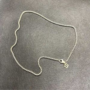David Yurman Silver 18 inch box chain necklace
